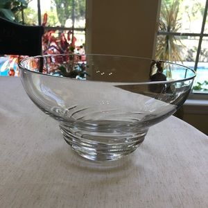 Vintage Crystal Swirl Friut Bowl stamped by artist